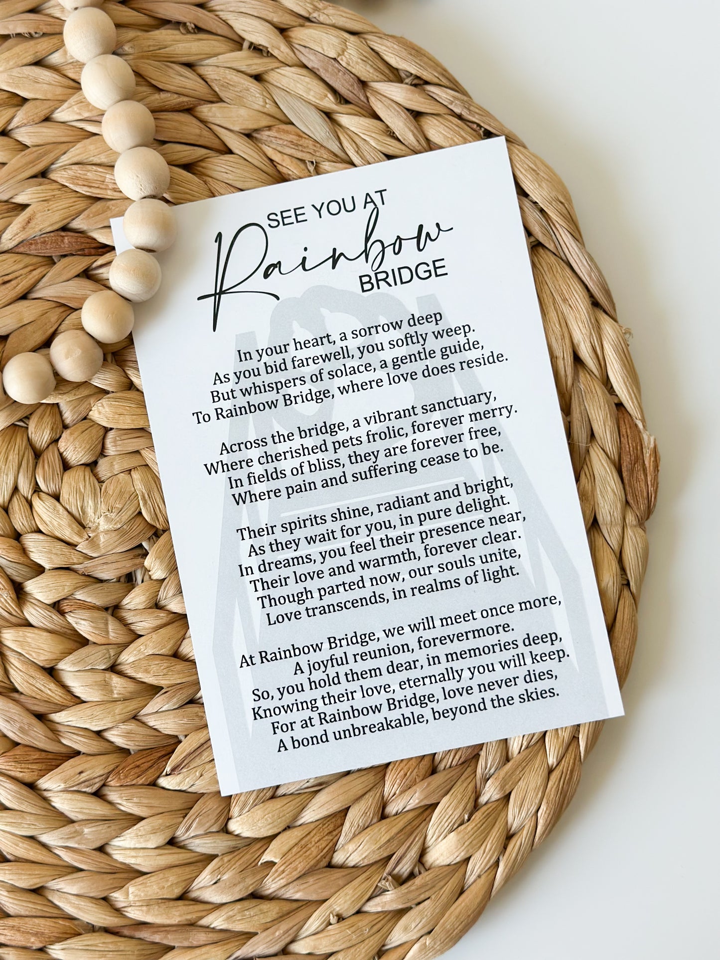 Rainbow Bridge Story Card Ornament