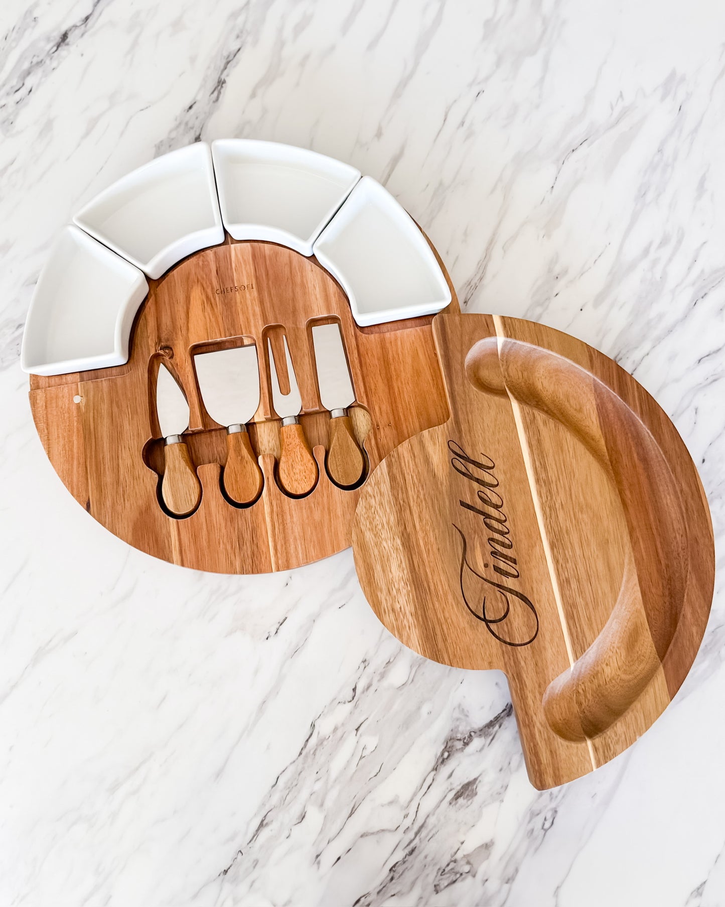 Custom Acacia Round Charcuterie Set
