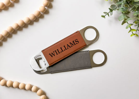 Personalized Leatherette Bottle Opener