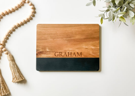 Personalized Acacia & Slate Board
