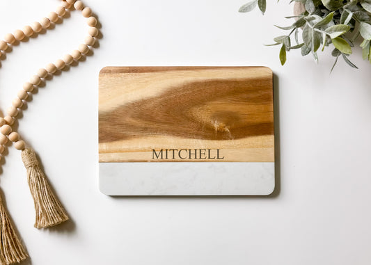 Personalized Acacia & Marble Board