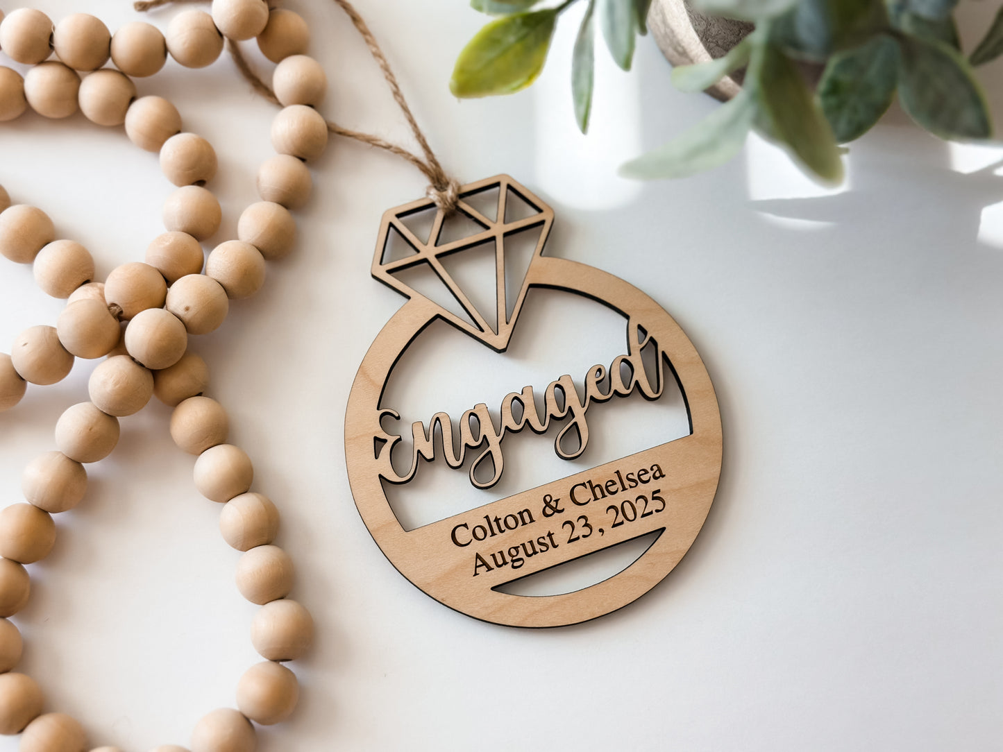Engaged Personalized Ornament