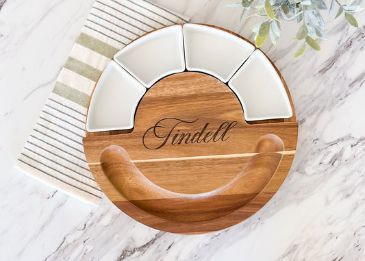 Custom Acacia Round Charcuterie Set