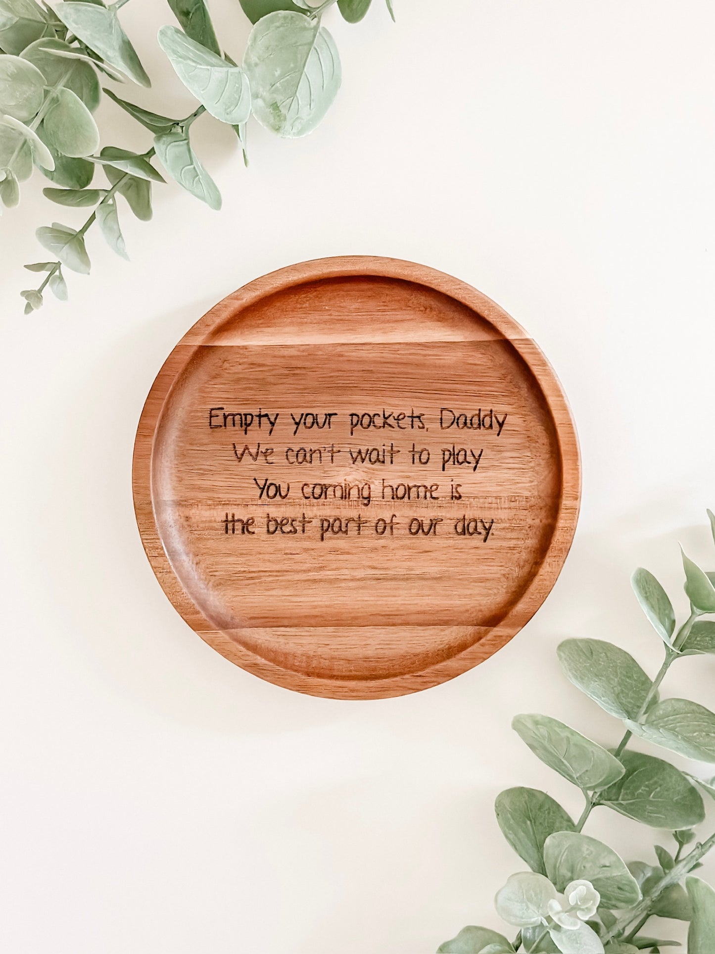 Acacia Round Catch All Tray