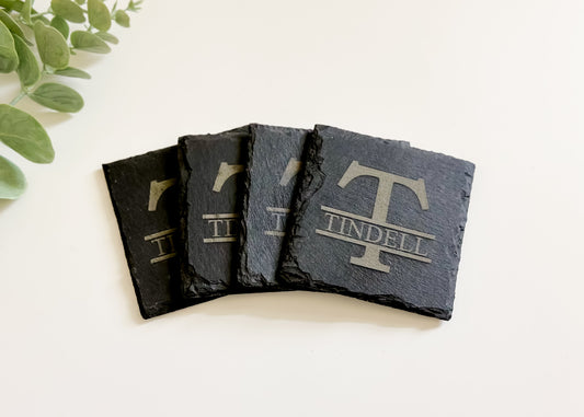 Square Slate Coaster Set of Four